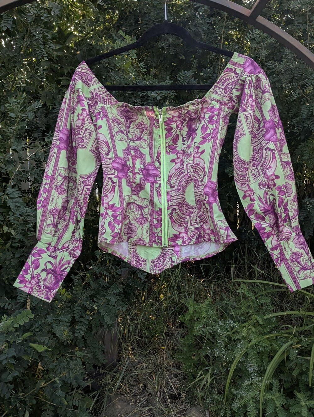 Ren Faire Corset Top Fairy Core Modern Boho Toile Regency Boho Forest Fairy - Picture 8 of 15
